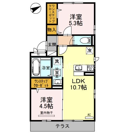 プラージュ sakigake 広々とした間取りです