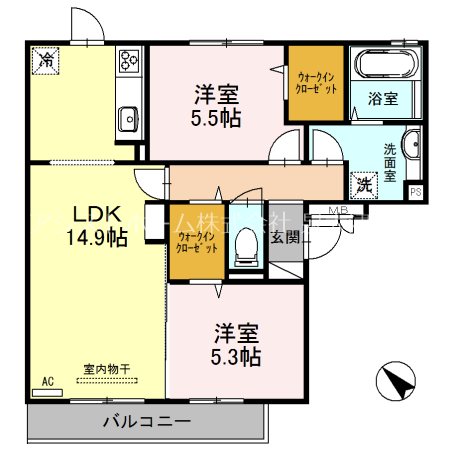 サニーヒルズ泉大津A棟 間取り