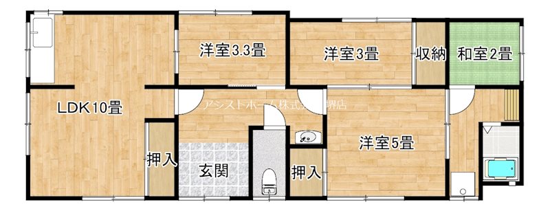 堺区南庄町1-2-8平屋戸建て 間取り