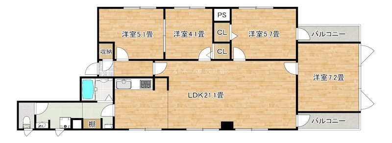 メビウス宿院レジデンス 間取り