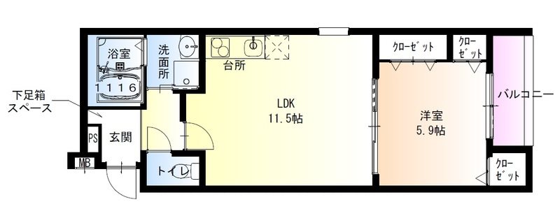 フジパレス泉大津Ⅱ番館 間取り