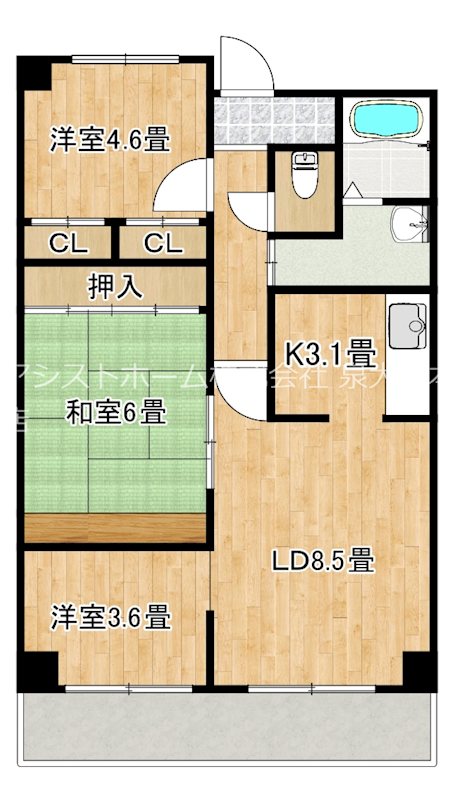 リアンジェ泉大津 間取り