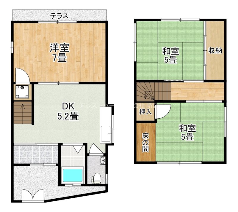 堺市西区津久野町2-36-18貸家 間取り