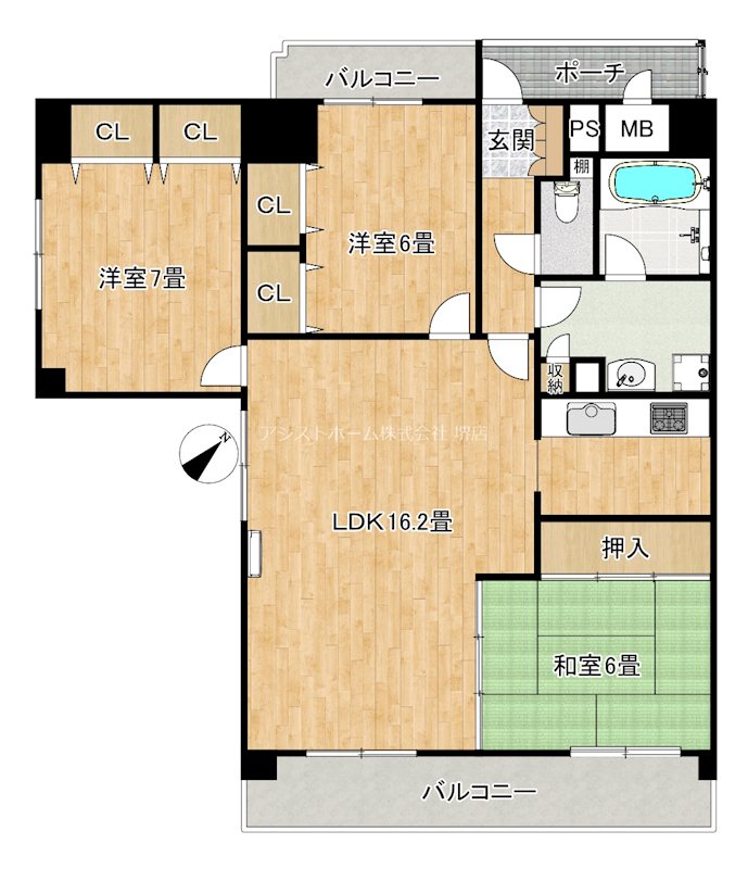 ライオンズマンション浜寺石津 間取り