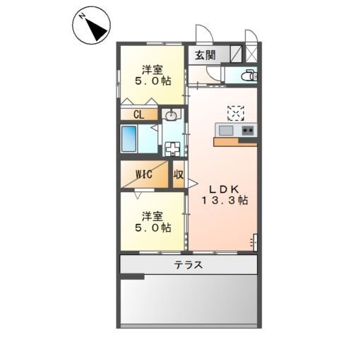 仮称）泉大津市千原町新築アパート 間取り