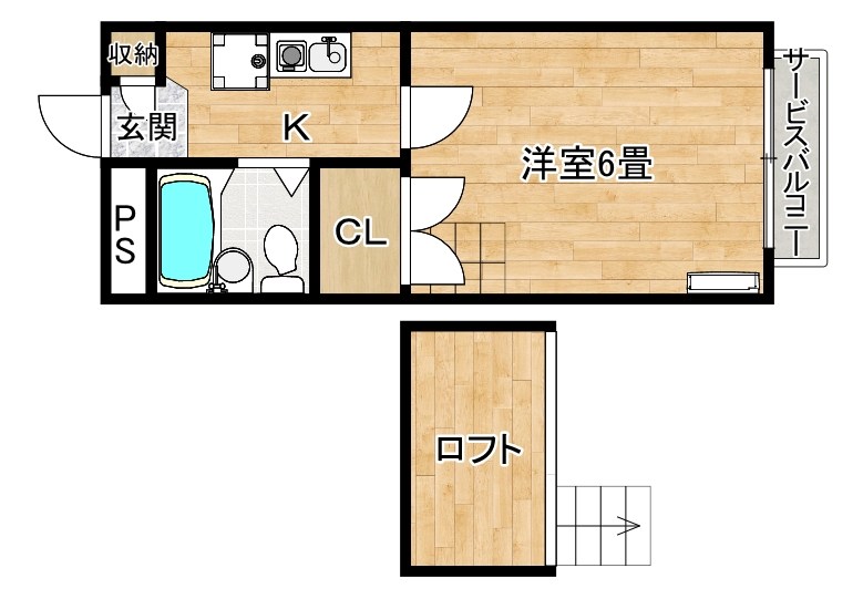 シャンブルKITANOⅠ 間取り