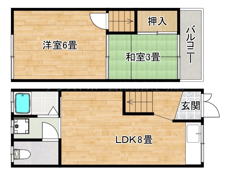 百舌鳥赤畑町3丁貸家2 間取り