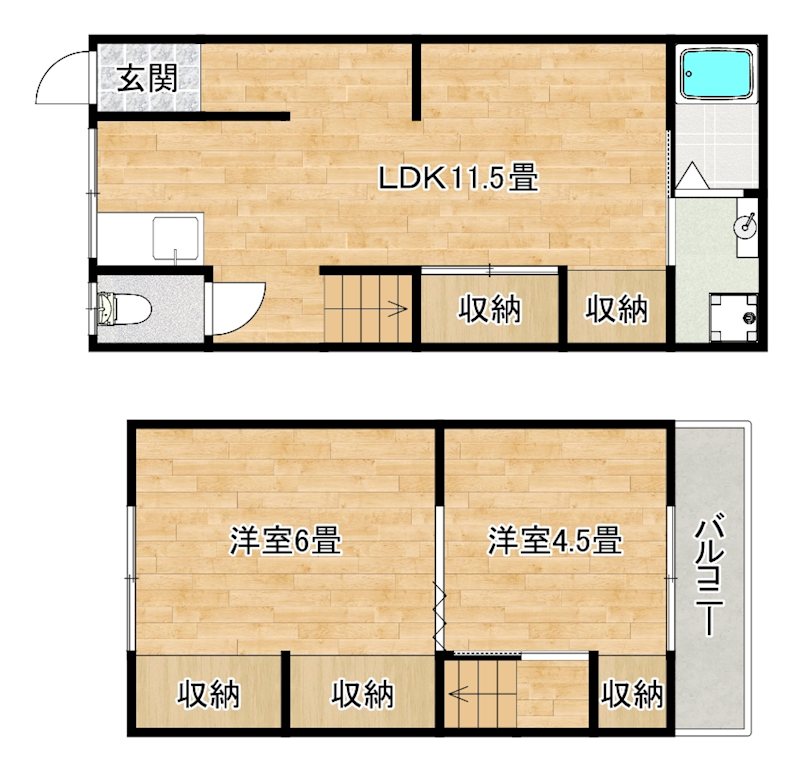 百舌鳥梅北町テラス3 間取り